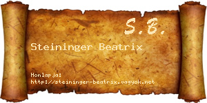 Steininger Beatrix névjegykártya